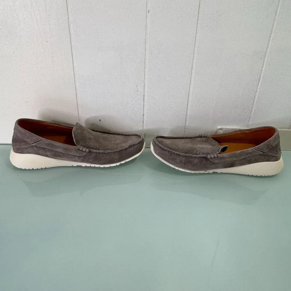 Olukai KA'A Loafer Slip on Driving Shoes Mens Size 10 Gray Leather Suede Casual
